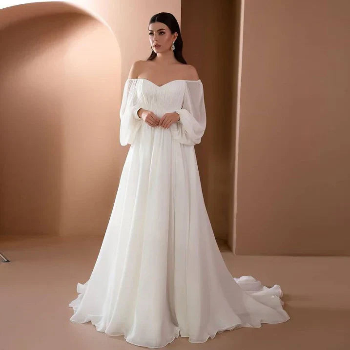 Veradine | Women's Off-Shoulder Long Sleeve Maxi Dress