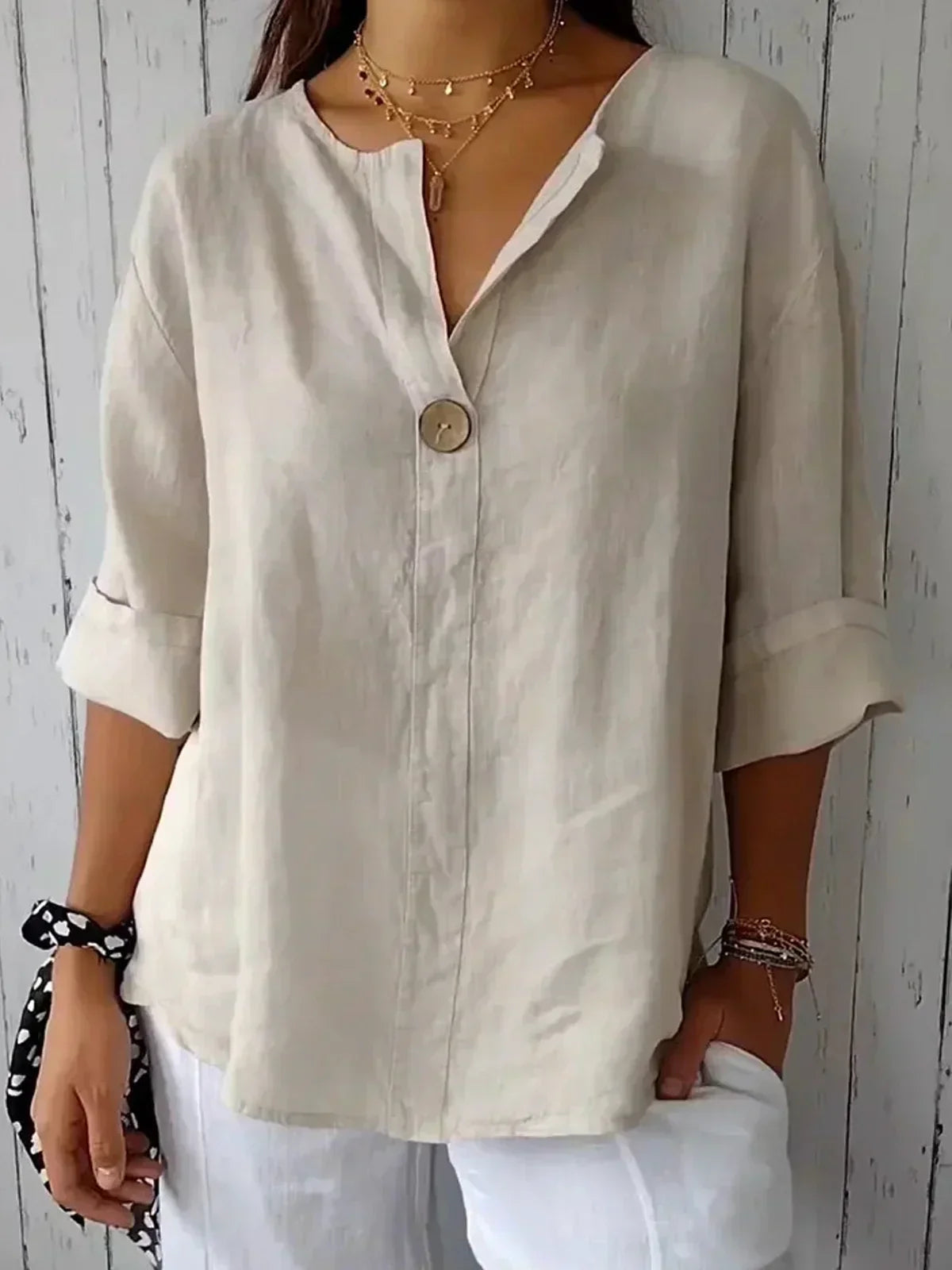 Angela | Casual V-Neck Blouse