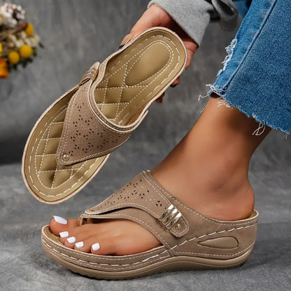 Comfortable Thong Sandals for Women with Toe Post Contoured Arch Support Flip Flop Style