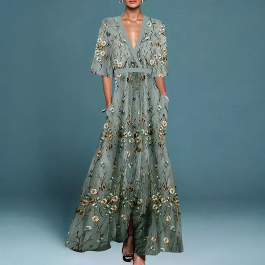 Jill | Elegant Maxi Dress with Floral Pattern