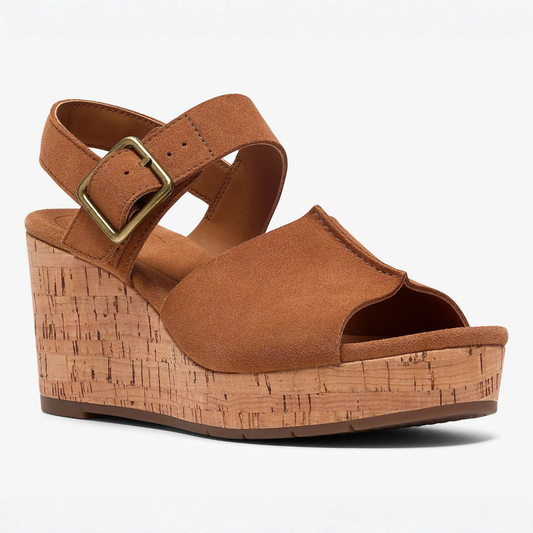 Comfortable Wedge Sandals for Women with Ankle Strap Open Toe Cork Platform Style