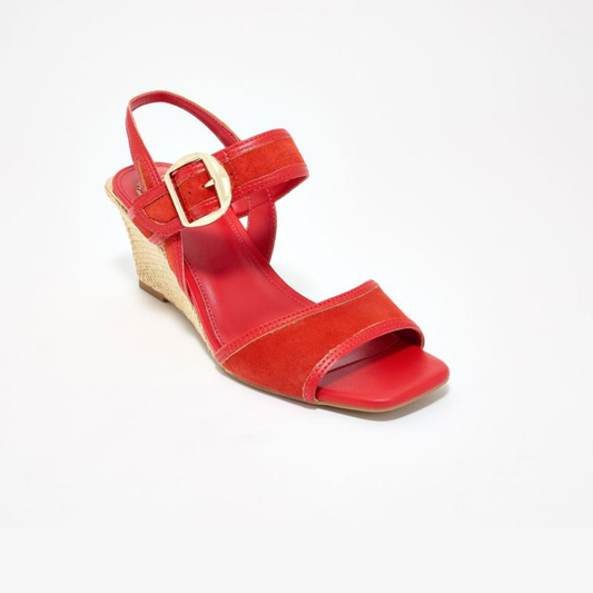 Elegant Wedge Sandals for Women with Ankle Strap Buckle Detail Espadrille Open Toe Style