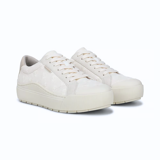 Effortless Trainers for Women with Lace Up Round Toe Floral Embroidered Platform Style