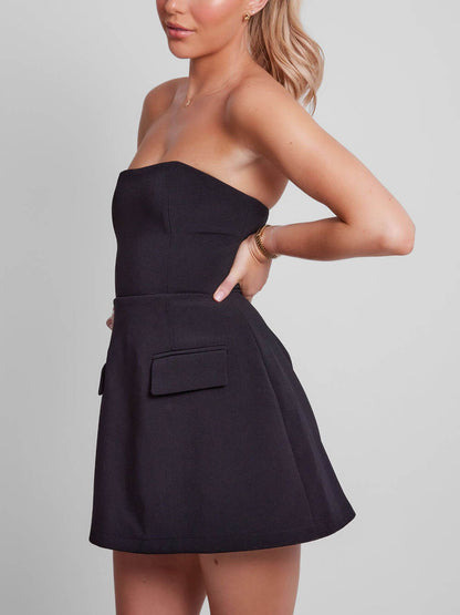 Women's Cocktail Mini Dress | Strapless A-Line