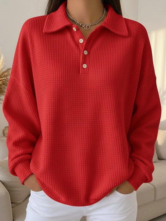 Sky | Textured Polo Sweater