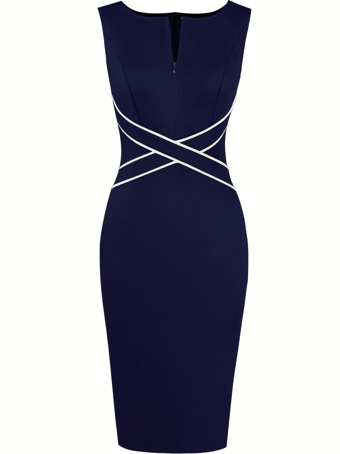 Women'S Sleeveless Slim Dress, V-Neck Design, High Waist And Waist Tailoring, Hip-Wrap Skirt Is Capable And Elegant, Suitable for Professional Work, Business Occasions And Commuting Wear
