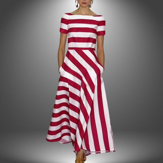 Marcia | Handcrafted Striped Maxi Dress