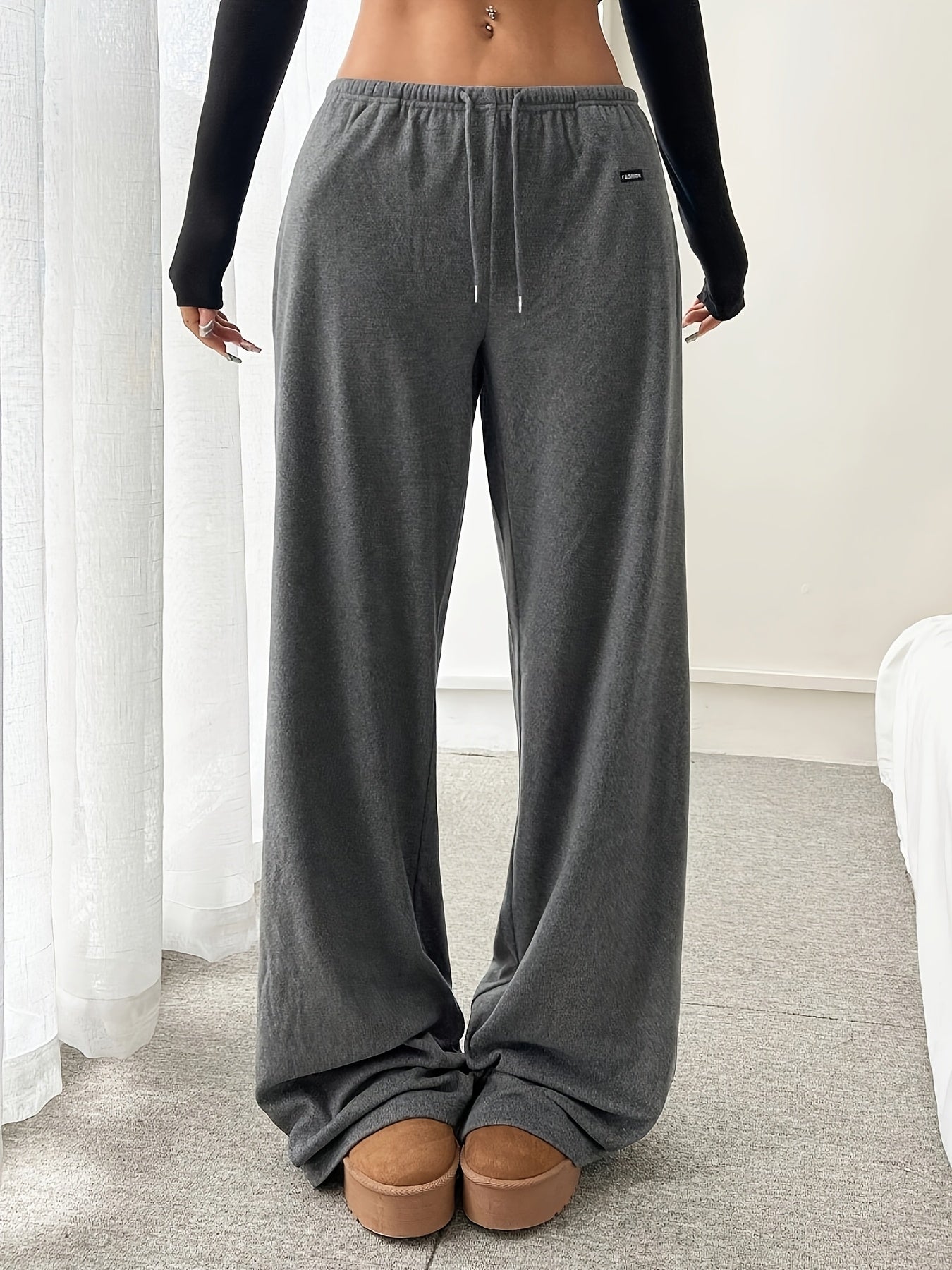 [25AW Home Wear Trend] Women'S German Velvet Fabric Comfortable Casual Home Long Pants, Drawstring Waist with Pockets, Fall Winter Style Trousers