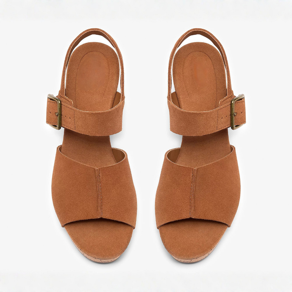 Comfortable Wedge Sandals for Women with Ankle Strap Open Toe Cork Platform Style