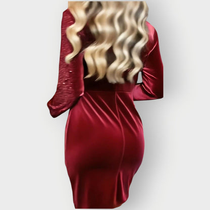 Women's Cocktail Dress | Asymmetric Long Sleeve