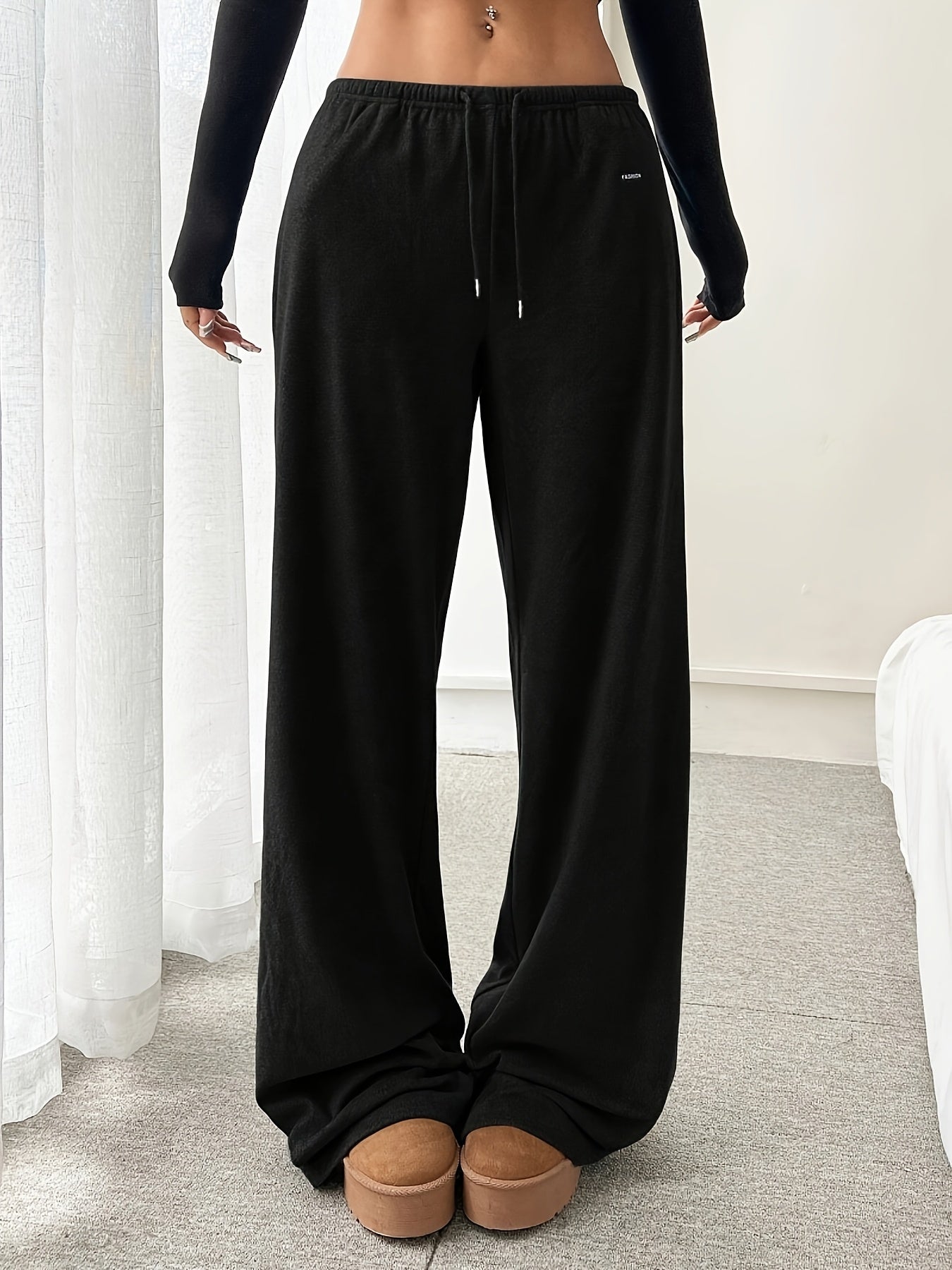 [25AW Home Wear Trend] Women'S German Velvet Fabric Comfortable Casual Home Long Pants, Drawstring Waist with Pockets, Fall Winter Style Trousers