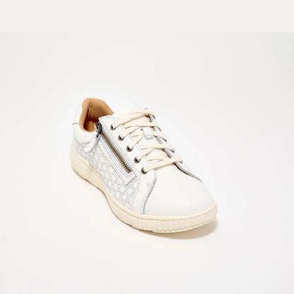 Comfortable Trainers for Women with Lace Up Side Zip Cushioned Low Top Casual Style