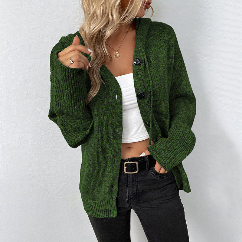Beatrix | Women's Hooded Button Front V-Neck Cardigan