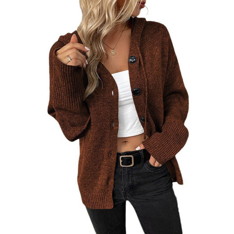 Beatrix | Women's Hooded Button Front V-Neck Cardigan