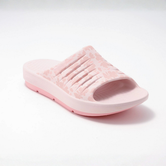 Comfortable Slides for Women with Ribbed Strap Cushioned Footbed Slip On Style