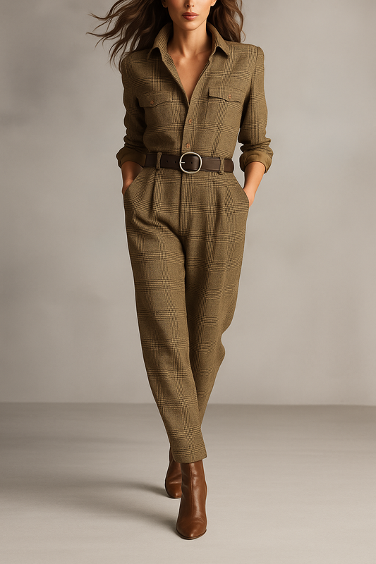 Erin | Elegant Plaid Jumpsuit