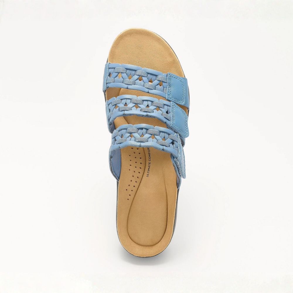 Comfortable Sandals for Women with Triple Adjustable Strap Cushioned Footbed Slide Style