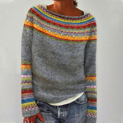 Harlow | Women's Fair Isle Boat Neck Sweater