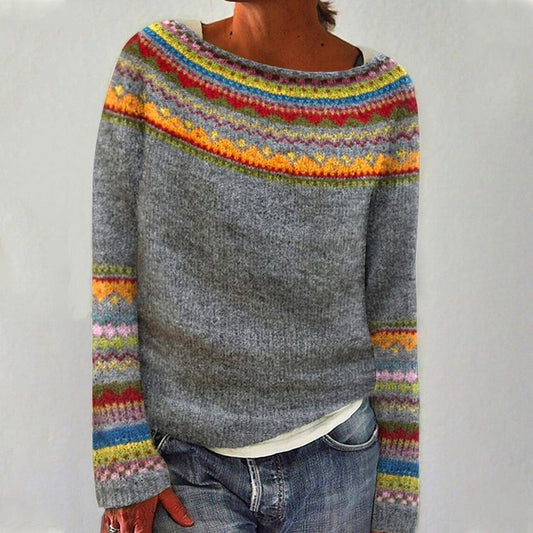 Harlow | Women's Fair Isle Boat Neck Sweater
