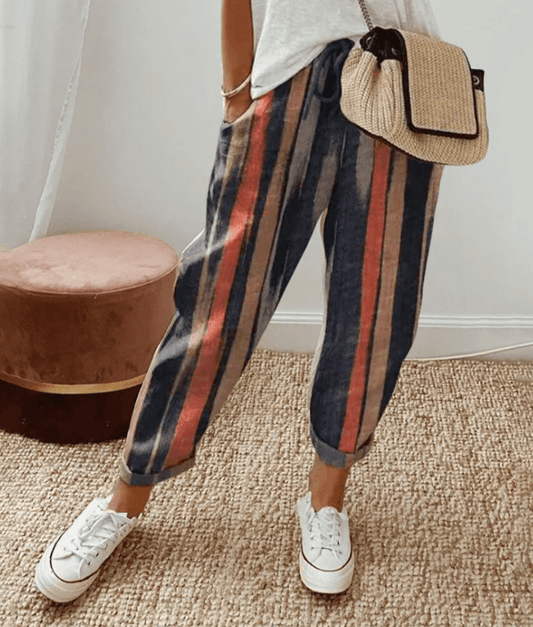 Elle | Flattering Fit & Comfort Waistband Trouser With Print