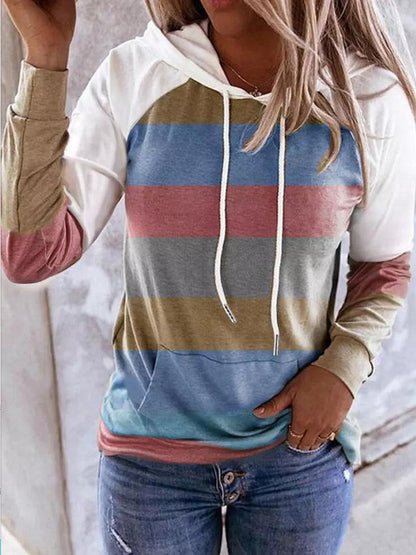 Reese | Women's Colorblock Drawstring Casual Hoodie