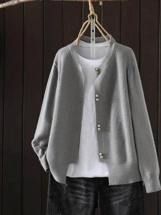 Women's Sweater | Button Front Ribbed Cuffs