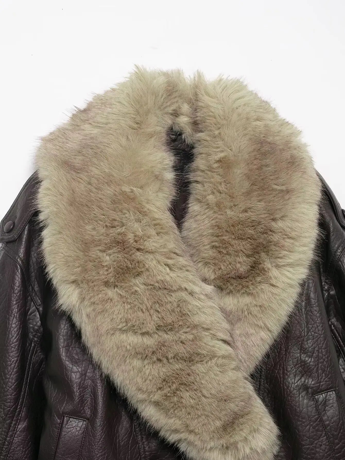 Soerana Faux Leather Jacket