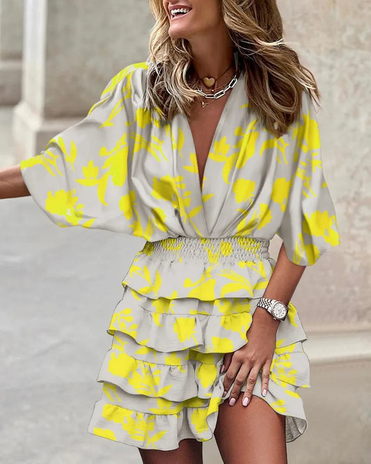 Women's Boho Mini Dress | Ruffled