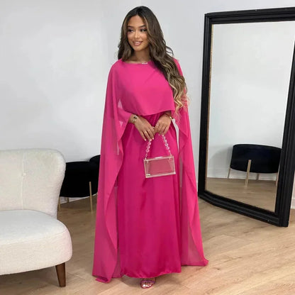 Calloway | Women's Cape Sleeve Maxi Dress Wedding Guest