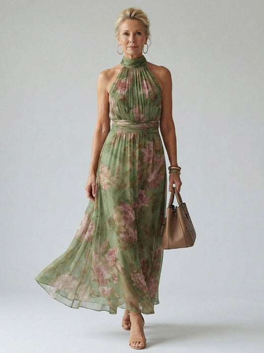 Colette | Women's Floral Halter Midi Dress
