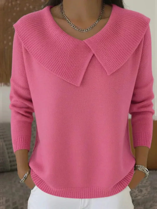 Women’s Sweater | Ribbed Collar Detail