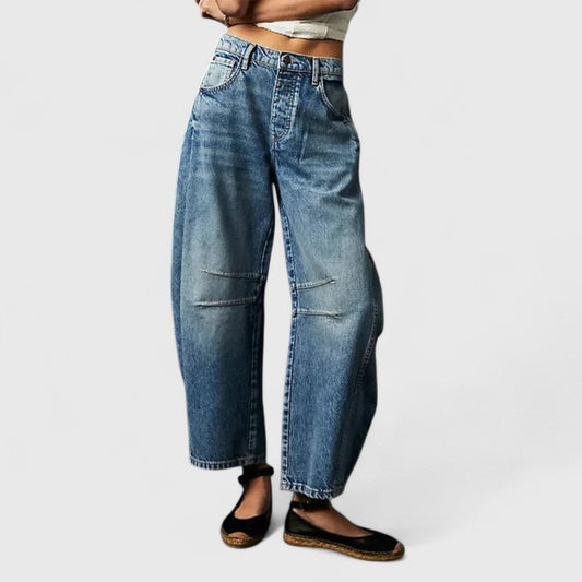 Dovina | Women's High Waist Barrel Leg Jeans