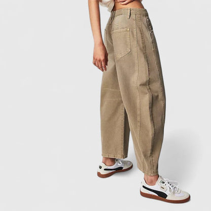 Dovina | Women's High Waist Barrel Leg Jeans
