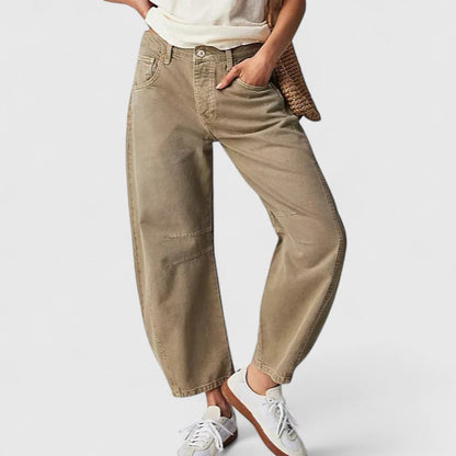 Dovina | Women's High Waist Barrel Leg Jeans