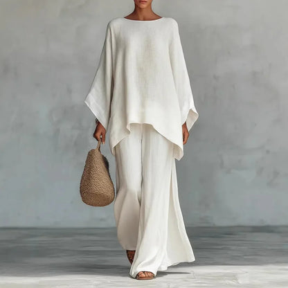 Evangeline | Women's Asymmetrical Top Wide Leg Pants Set