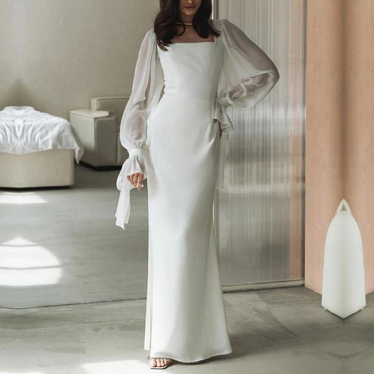 Jessamine | Women's Square Neck Long Sleeve Maxi Dress