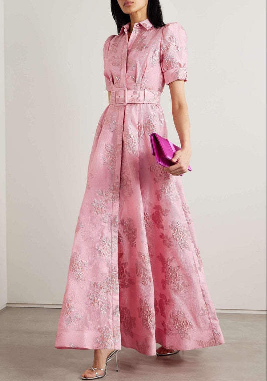 Camille | Elegant Pink Maxi Dress for Formal Wedding Guest Style