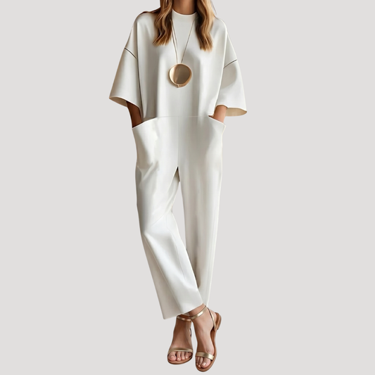 Lennox | Women's Wide Leg Short Sleeve Jumpsuit
