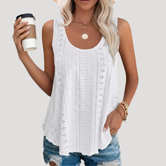 Miriam | Women's Eyelet Sleeveless Tank Top
