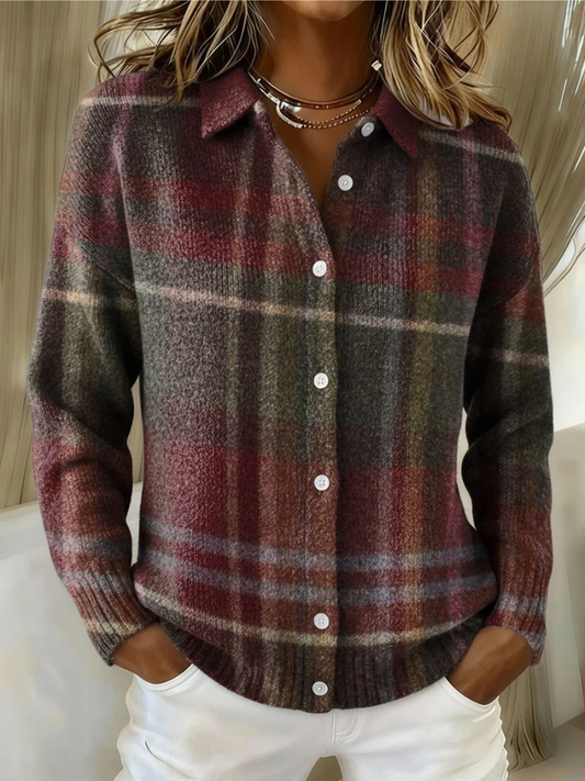 Rosette | Women's Plaid Long Sleeve Button Down Shirt