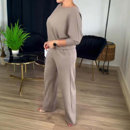 Women's Three-Piece Set | Longline Cardigan Straight Pants