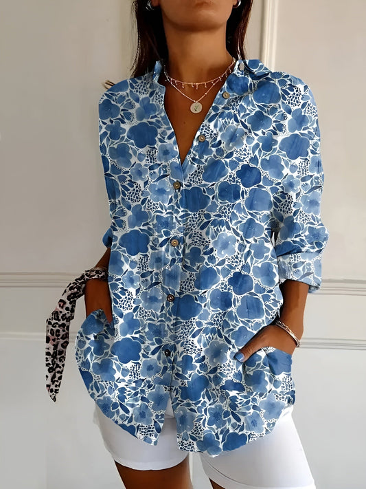 Women’s Blouse | Button-Front with Prints