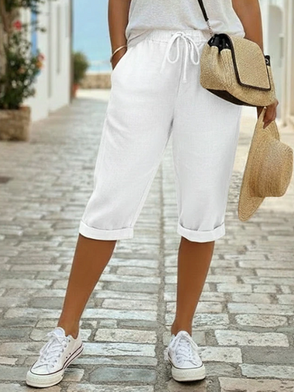 Waverly | Women's Drawstring Elastic Waist Capri Shorts