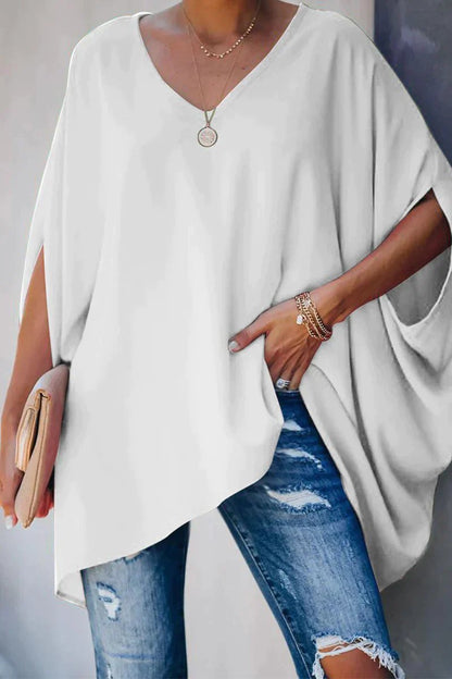 Madison | Women's Oversized Batwing-Sleeve V-Neck Tunic Top