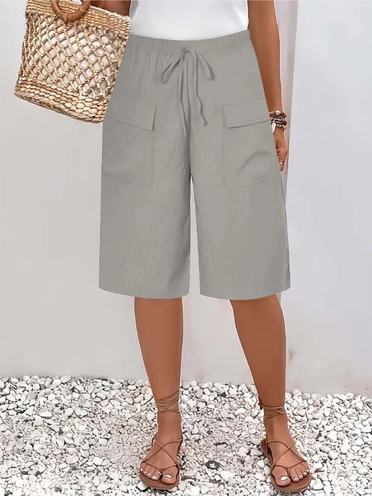 Wren | Women's Wide Leg Drawstring Bermuda Shorts